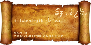 Szlobodnyik Éva névjegykártya