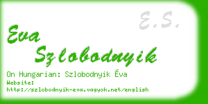 eva szlobodnyik business card