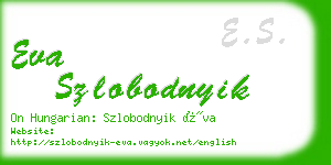 eva szlobodnyik business card